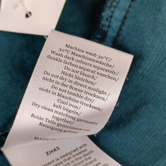 Wrap London Corduroy Shirt Dress Size 2 Women Cotton Long Sleeve Color Deep Teal - Picture 11 of 16